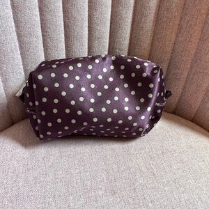 Thirty-One Purple and White Polka Dot Cosmetic Bag